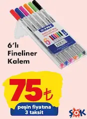 GLOBOX 6'LI FİNELİNER KALEM fiyat ve kampanya bilgisi